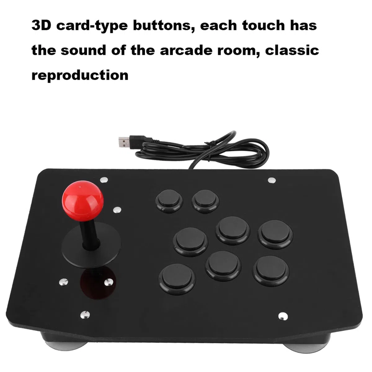 Fight Stick Joystick Rocker Game Joystick con 8 Pulsanti Game Handle Controller Game Joystick Fighting Stick per PC (Nero) usb arcade controller input 10 button Plug & Play TV-spel