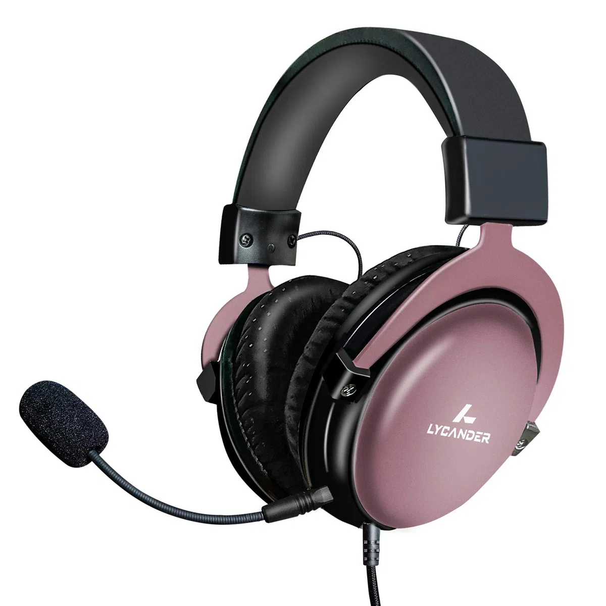 LYCANDER Cuffie USB con microfono staccabile, jack audio ibrido da 3.5 mm e ingresso USB, struttura in metallo robusto, ampia compatibilità, adatto per chiamate in conferenza, musica, film e giochi