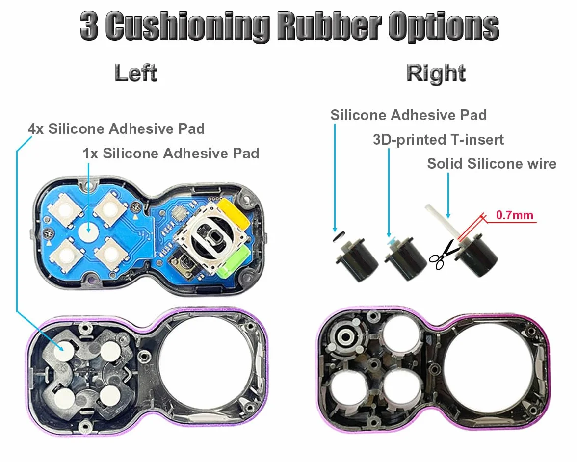 ElecGear TMR Joystick e 8x Microinterruttori Tattili Ricambio per Victrix Pro BFG Controller, Modulo PCB per Stick Sinistro e Destro con D-Pad e Tasti Funzione ABXY