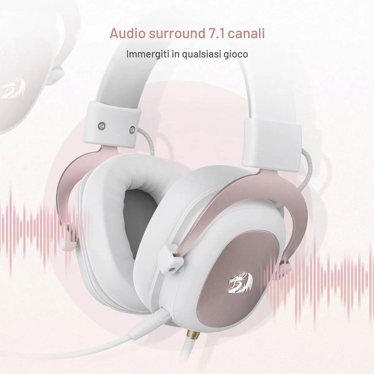 Redragon H510 Zeus Cuffie Gioco Cablato 7.1 Memory Foam | cuffie gioco cablate audio 7.1 surround cuscinetti memory foam microfono rimovibile multipiattaforma PC PS4 Xbox NS
