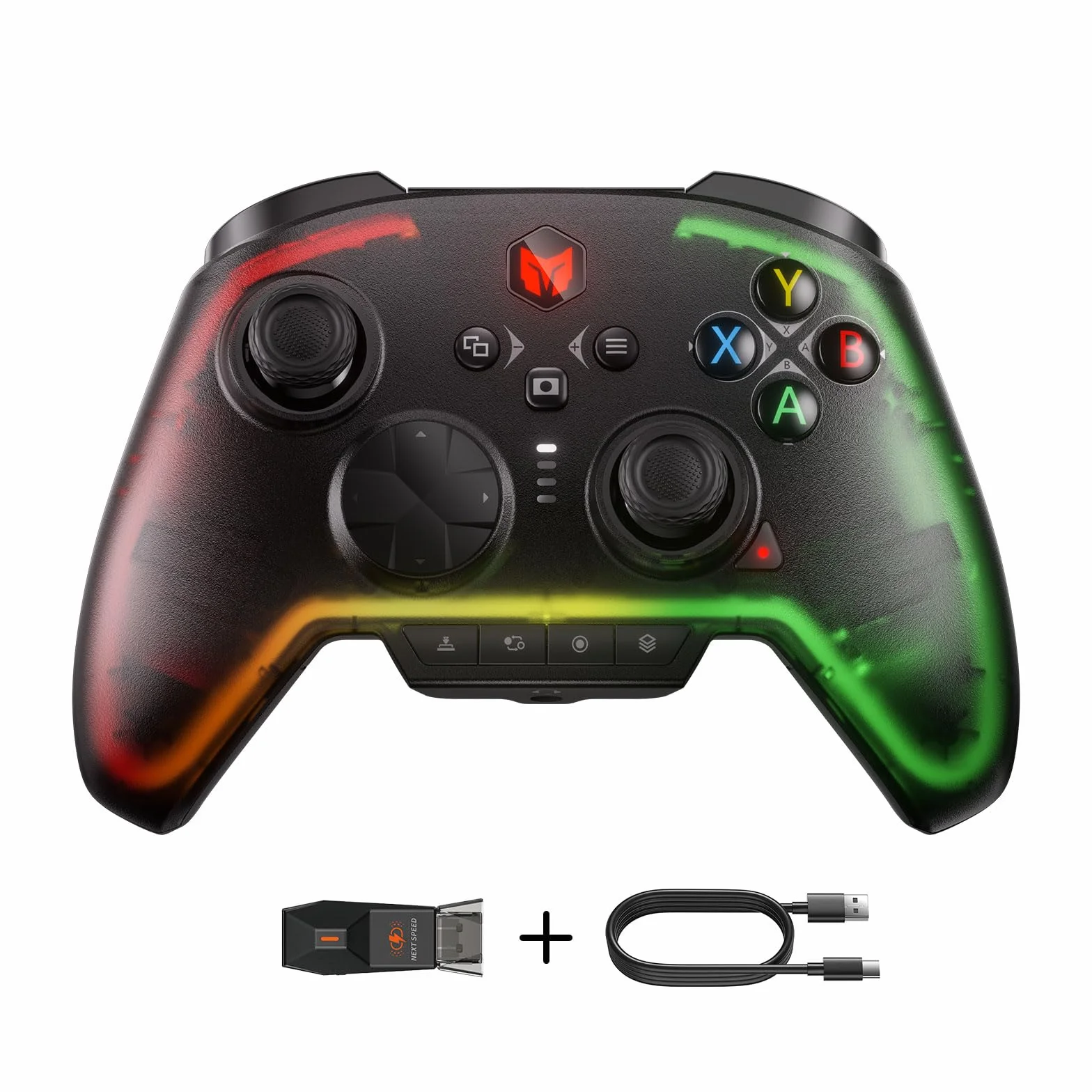 Controller wireless, BIGBIG WON Controller per PC Rainbow 2 Pro Giroscopio a 6 assi, Trigger effetto Hall, Joystick ALPS, 3.5mm Audio Gamepad per PC Windows/Android/iOS/Switch Pro Controller