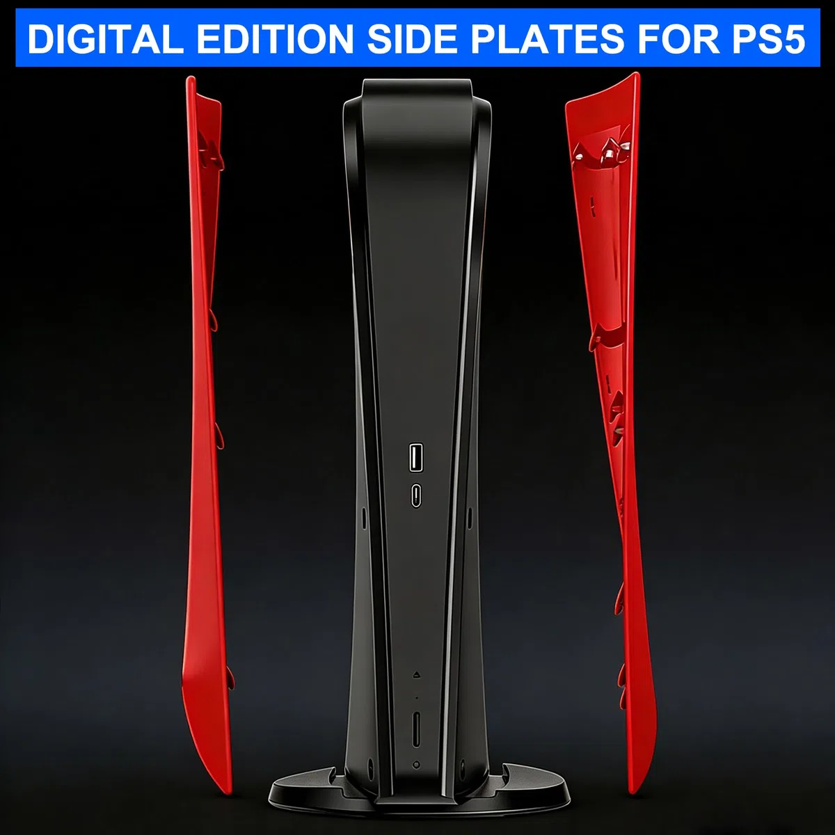 ArVin - Cover di ricambio per PS5, per console PS5, ABS antigraffio, antipolvere, accessori per Playstation 5, console di gioco edizione digitale (rosso)