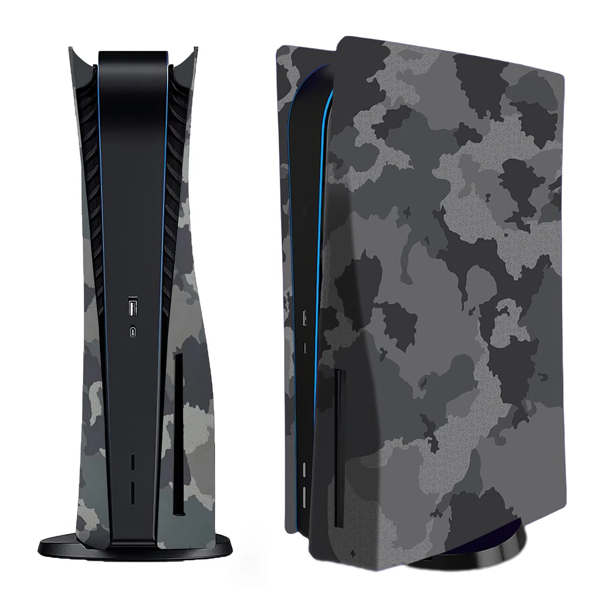 Copertura frontale per console PS5 Disc Edition, accessori per Playstation 5, pannelli protettivi di ricambio (grigio mimetico)