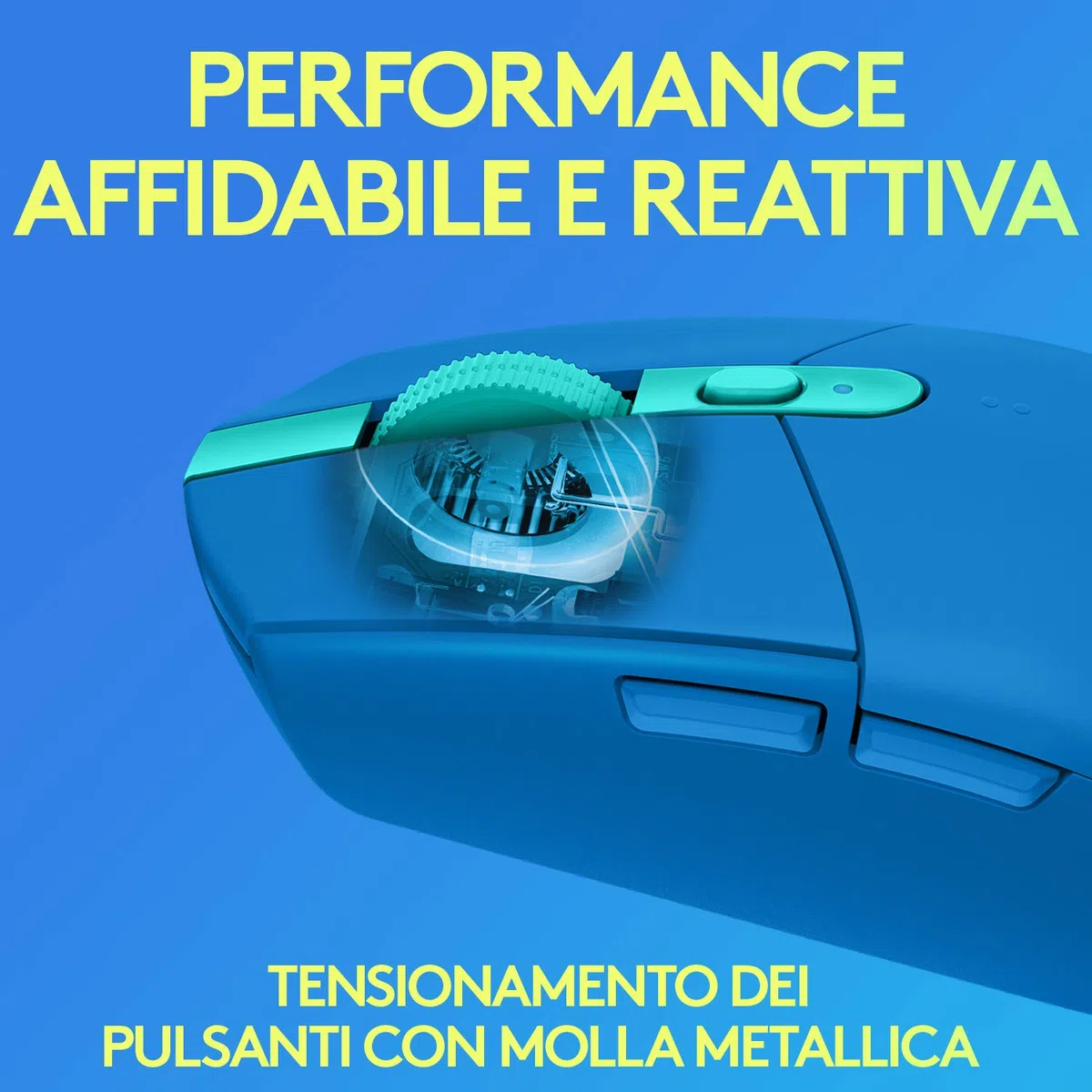 Logitech G305 LIGHTSPEED Mouse Gaming Wireless, Sensore 12K HERO, 12.000 DPI, Design Leggero, 6 Pulsanti Programmabili, Batteria 250 Ore, Memoria Integrata, PC/Laptop, Blu
