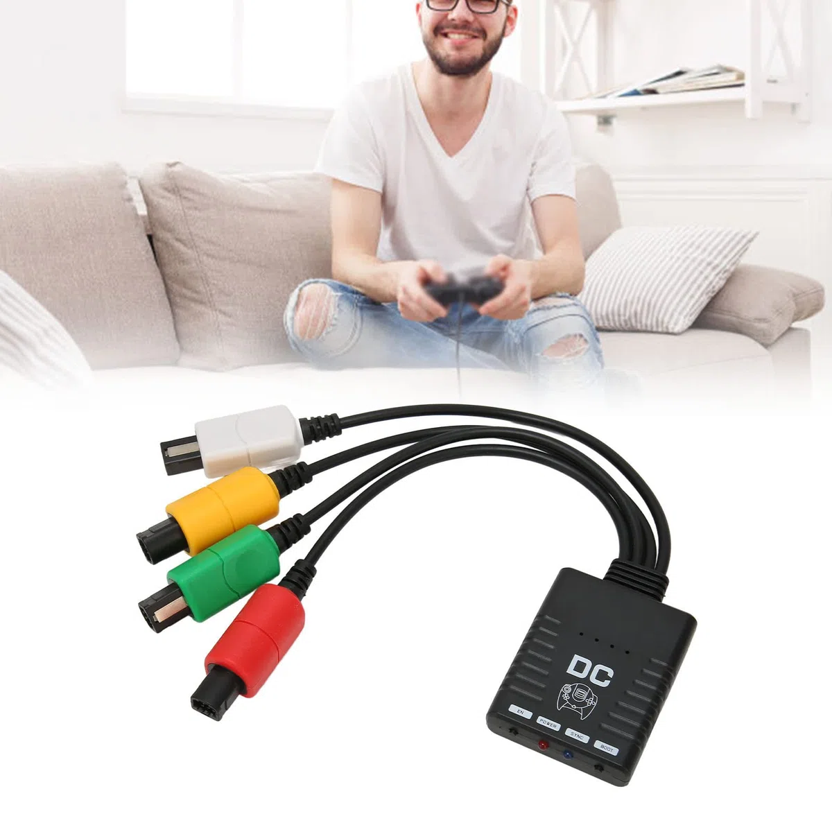 DC Dreamcast Adattatore Controller Convertitore Convertitore Maniglia Wireless Bluetooth, con Indicatore LED, Plug and Play Semplice, Convertitore Controller Bluetooth 4