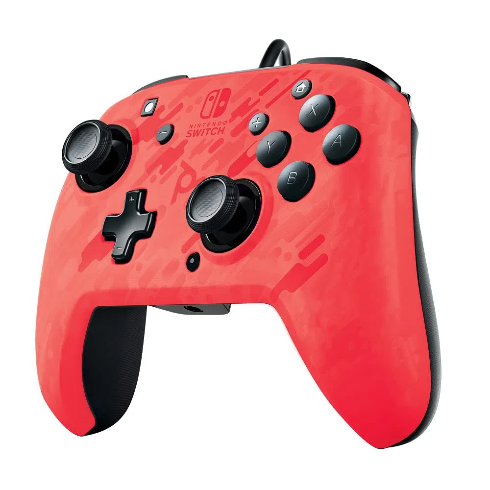 PDP Controller Camo Audio Nintendo Switch Essentials, Rosso (Camuflage)