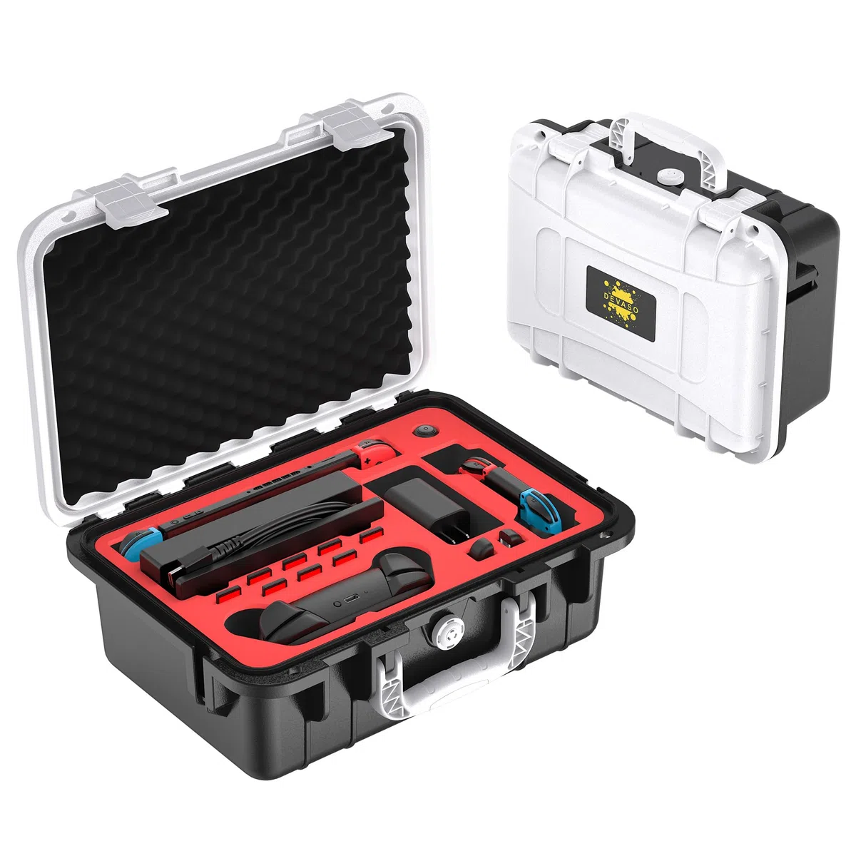 DEVASO Custodia per Nintendo Switch, custodia rigida per Nintendo Switch, impermeabile, protettiva, portatile, custodia protettiva per console Nintendo Switch e altri accessori
