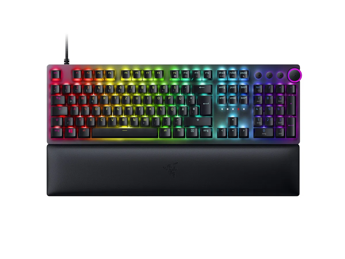 Razer Huntsman V2 Tastiera da gaming (switch clicky viola), layout tedesco DE (layout italiano non garantito