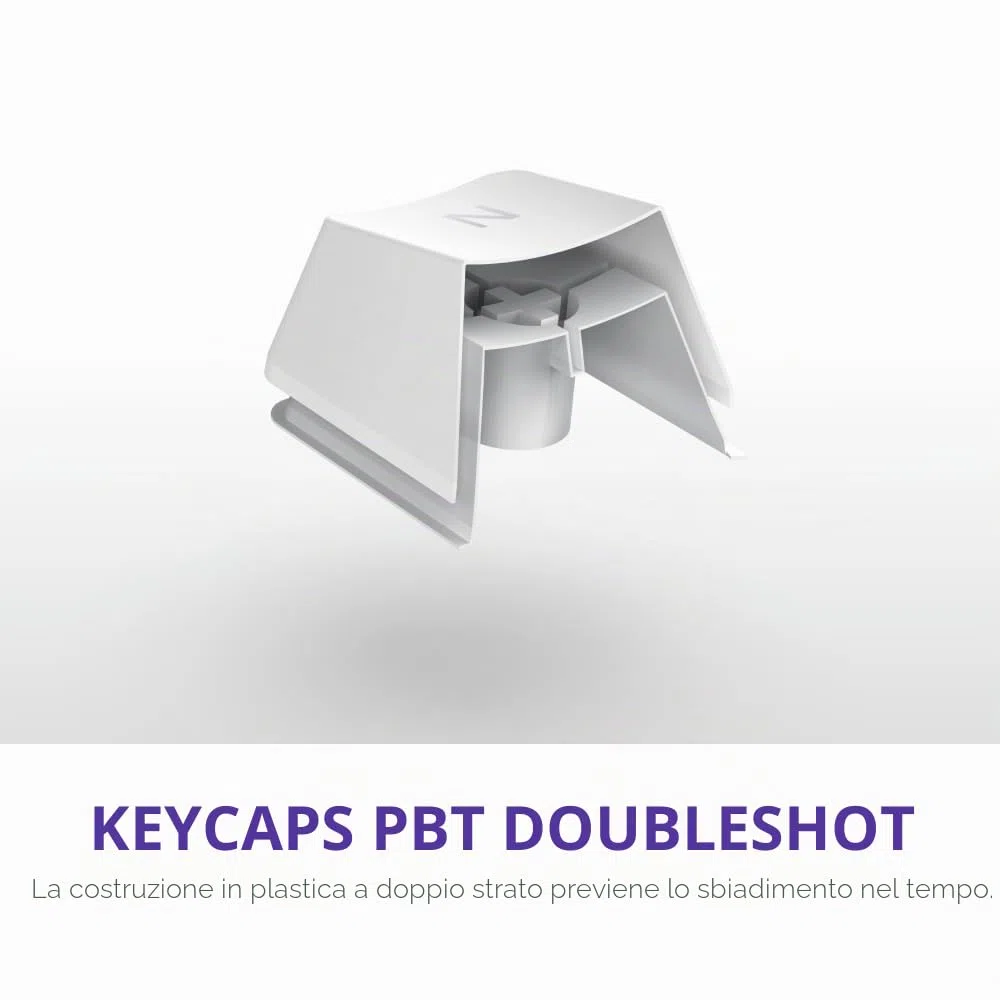 NZXT Function 2 MiniTKL 2024 - Tastiera da gioco ottica Tenkeyless - RGB illuminato - Frequenza di query 8K - Commutatori opt lineari - Scatto regolabile - Hot-Swap - Bianca DE (QWERTZ)