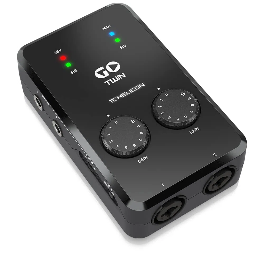TC Helicon GO TWIN Interfaccia audio/MIDI a 2 canali ad alta definizione per dispositivi mobili