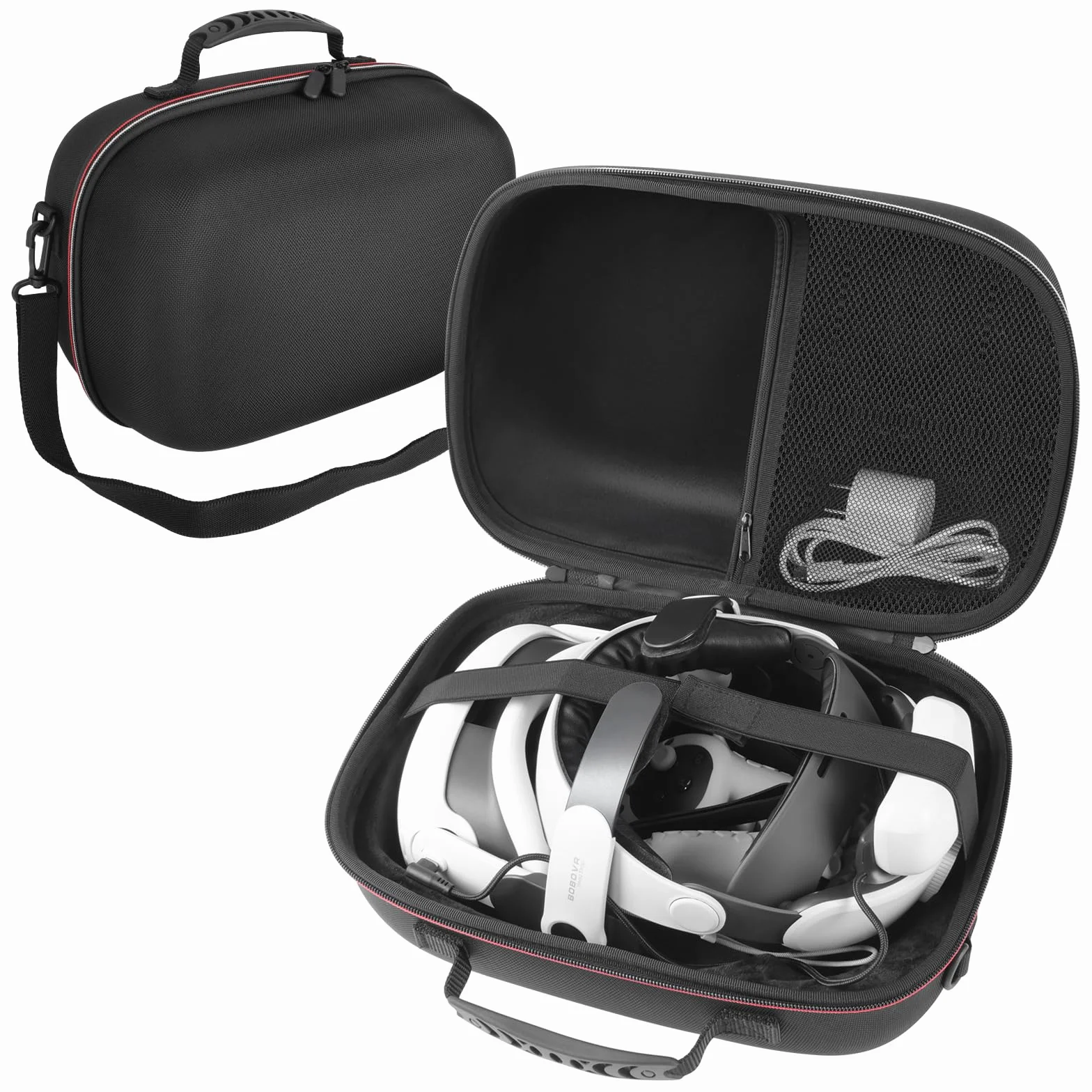 Arvok Custodia da Trasporto per Meta Quest 3 /Quest 2, Custodia Grande Fodera Morbida per Oculus Quest 3 & 2 Accessori, Borsa Protettiva per Cuffie VR con Guscio Rigido per Viaggio e Stoccaggio