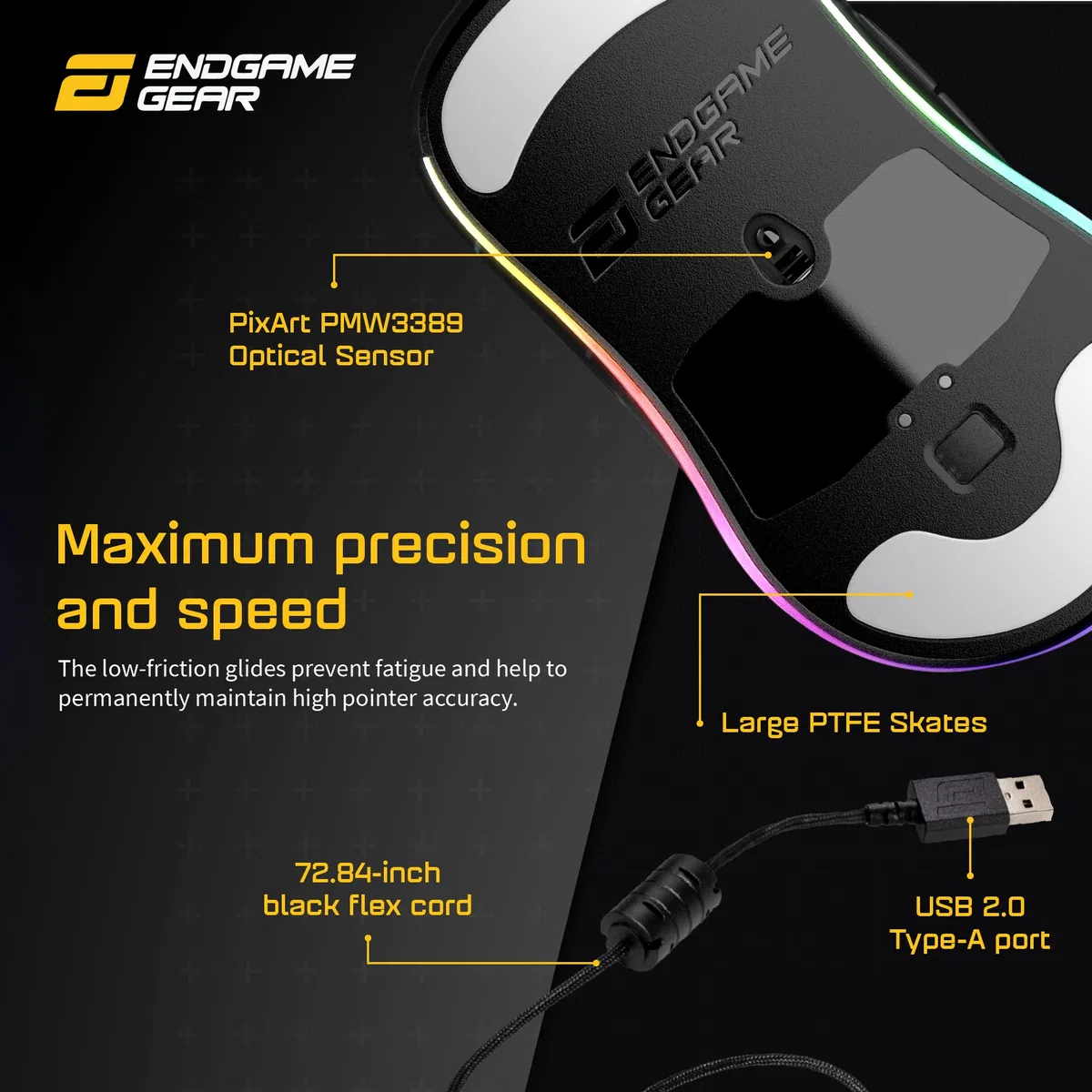 Endgame Gear Compatible XM1 RGB Gaming Maus - Dark Reflex