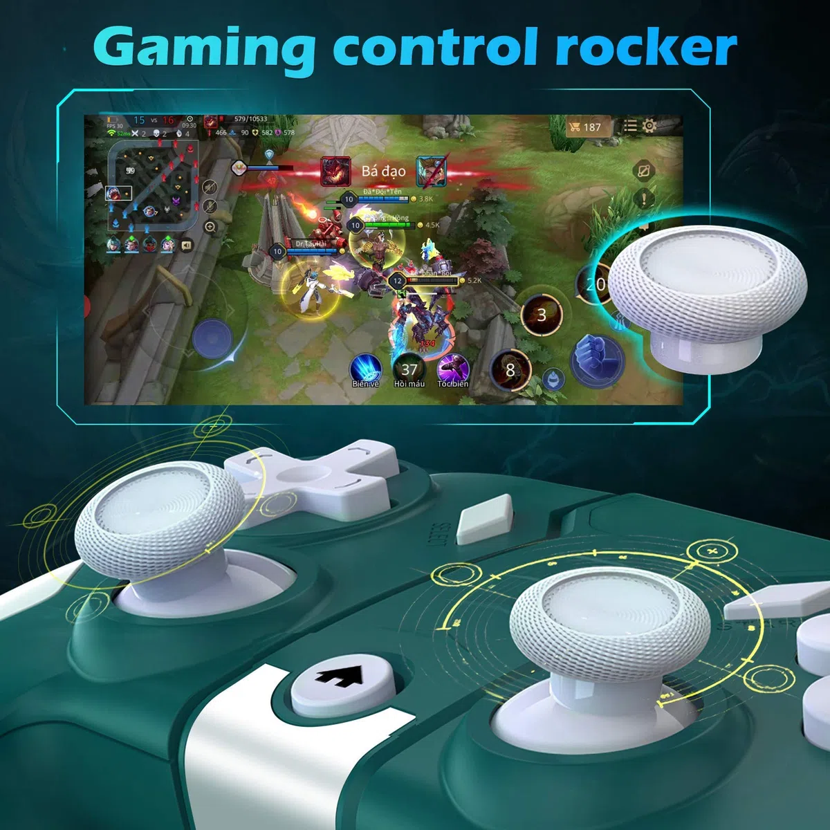 Game Pad con Collegamento Tipo C Controller Retrattile Maniglia Joystick Pulsanti del Joystick Design