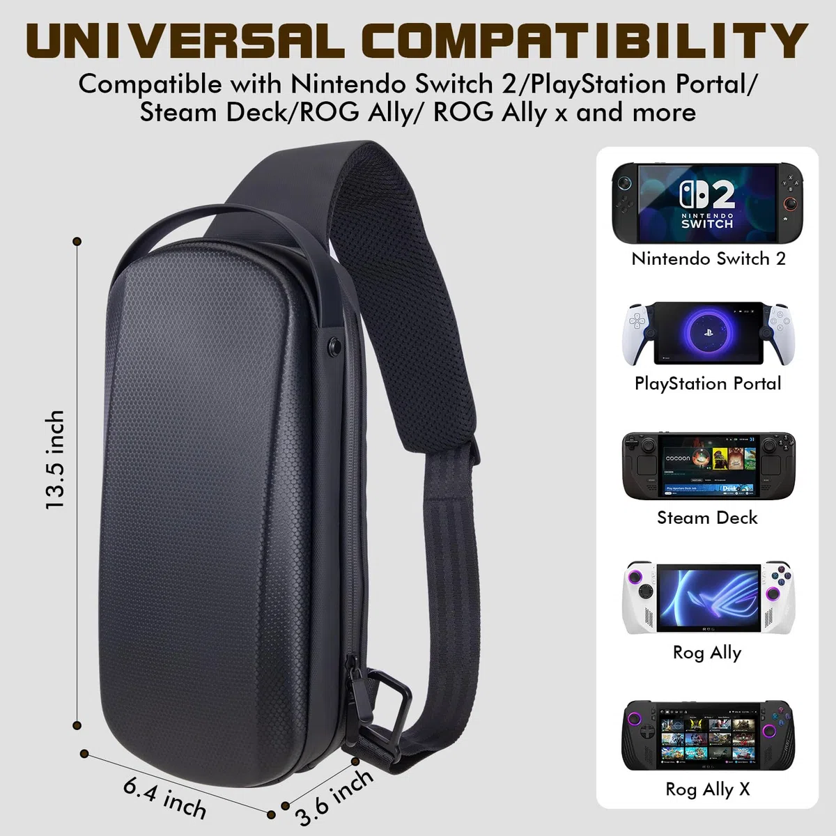Custodia per Nintendo Switch 2 2025/PlayStation Portal/Steam Deck, custodia protettiva rigida con 15 scomparti per giochi, Nintendo Switch 2 per console Switch 2 e accessori