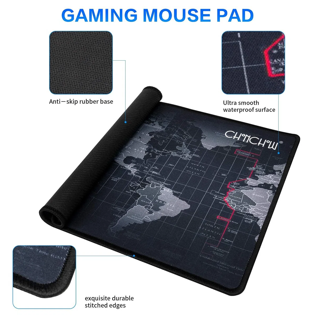 CHONCHOW Set di tastiera, mouse, cuffie e tappetino per mouse da gioco a LED, set di luci arcobaleno cablate per Xbox PS4 PS5 PC Laptop Gamer