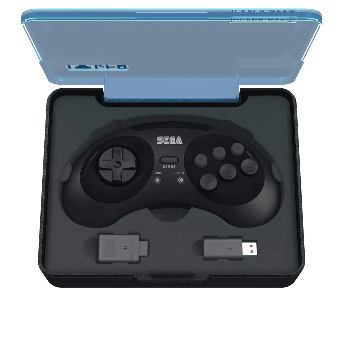 Retro-Bit Sega Genesis - Controller wireless da 2,4 GHz, 8 pulsanti, per Sega Genesis Original/Mini, Nintendo Switch, PC, Mac, colore: nero