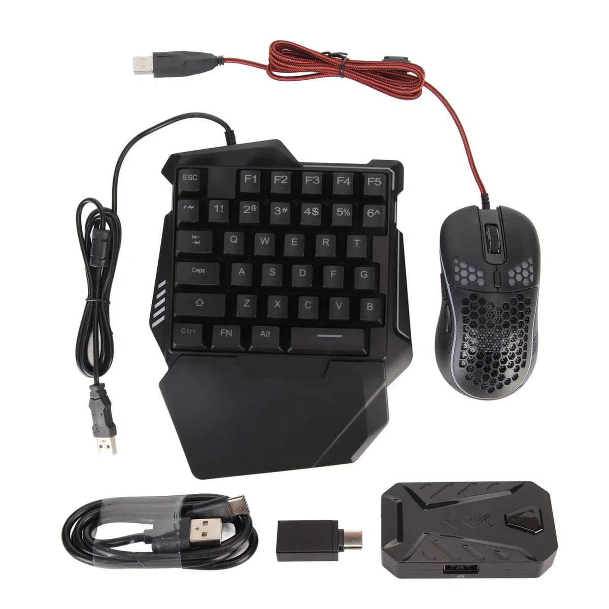 Set Convertitore Tastiera per Convertitore Cablato Console di Gioco con Tastiera Mouse, Adattatore OTG Incluso, per Console 360 Series X S