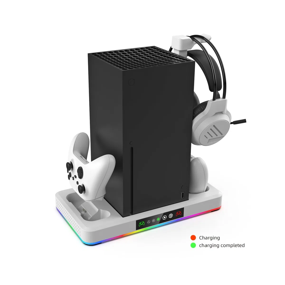 Base della ventola di raffreddamento per Xbox Series X/S, supporto di ricarica host multifunzionale, dock della stazione di ricarica, per gli accessori della console di gioco Xbox Series S (nero)