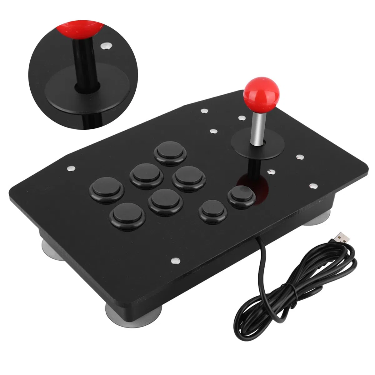 Blaihild Joystick per Giochi Rocker, Guscio in Cristallo Acrilico di Alta qualità con Pulsanti Tipo Scheda 3D e Ventosa Fissa con Foro da 50 Mm, per Console