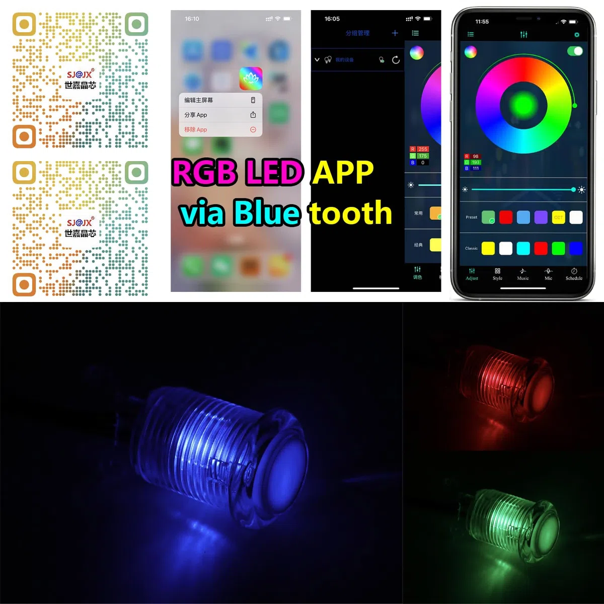 SJ@JX Kit encoder USB Arcade con pulsanti LED RGB e joystick Sanwa a 4/8 vie, controller di gioco a ritardo zero per PC, MAME, Raspberry Pi, Windows