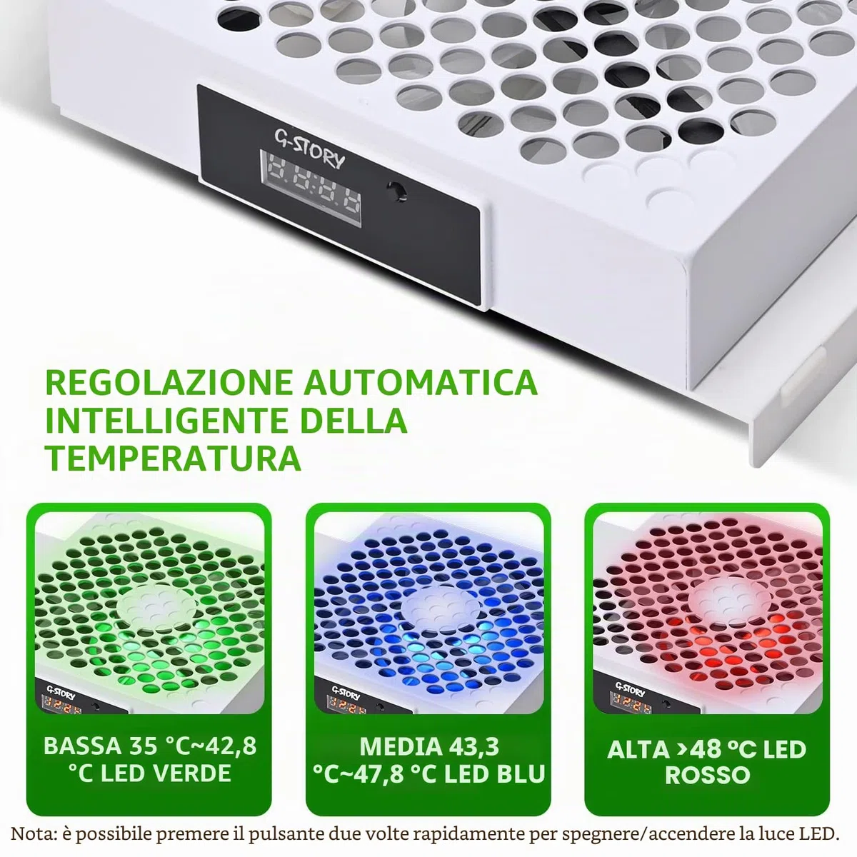 G-STORY Ventola di raffreddamento per Xbox Series S con velocità della ventola automatica regolabile in base alla temperatura, display a LED, raffreddamento ad alte prestazioni, basso rumore, 3