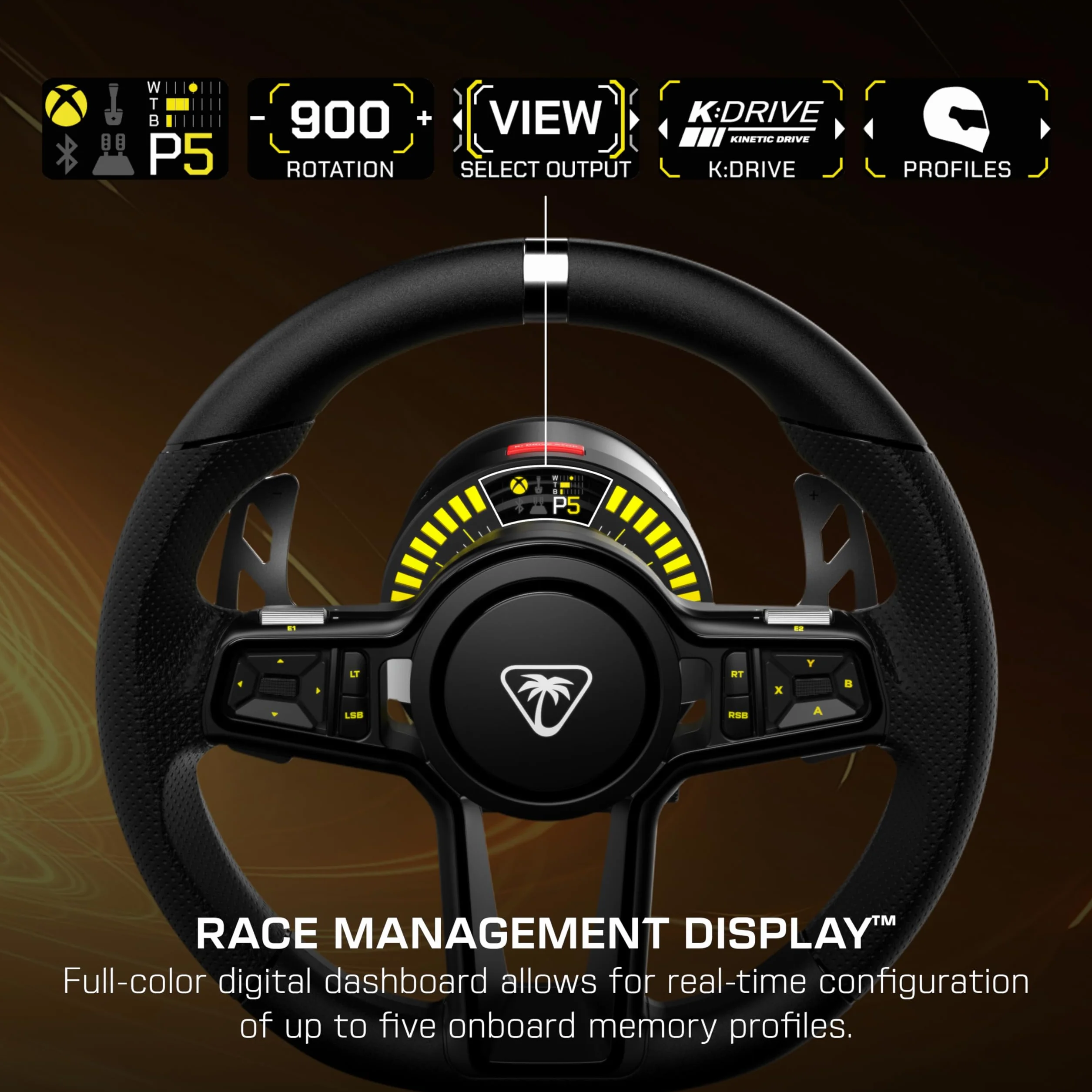 Turtle Beach VelocityOne Race KD3 Volante e pedali con force feedback a trasmissione diretta per Xbox Series X|S, Xbox One e PC Windows – Pedali di freno e acceleratore a effetto Hall