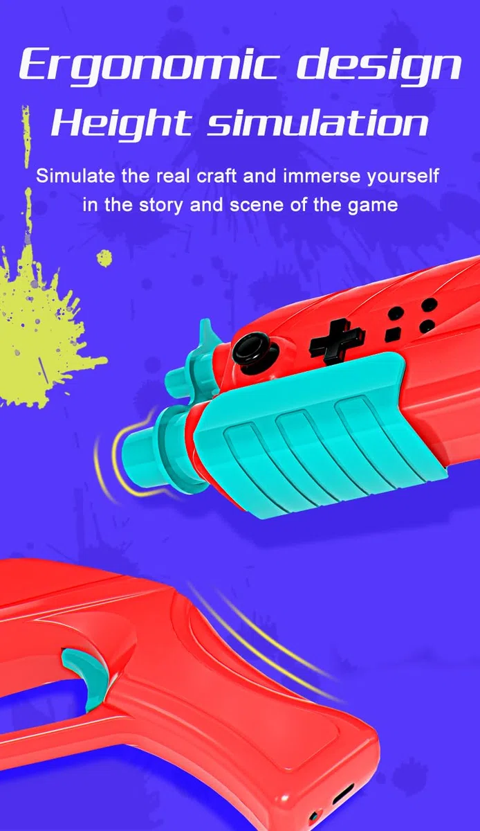 Controller pistola gioco di tiro per Nintendo Switch giochi di caccia, gioco di tiro caccia impugnatura controller impugnatura mano giochi di tiro accessorio (Bianco)
