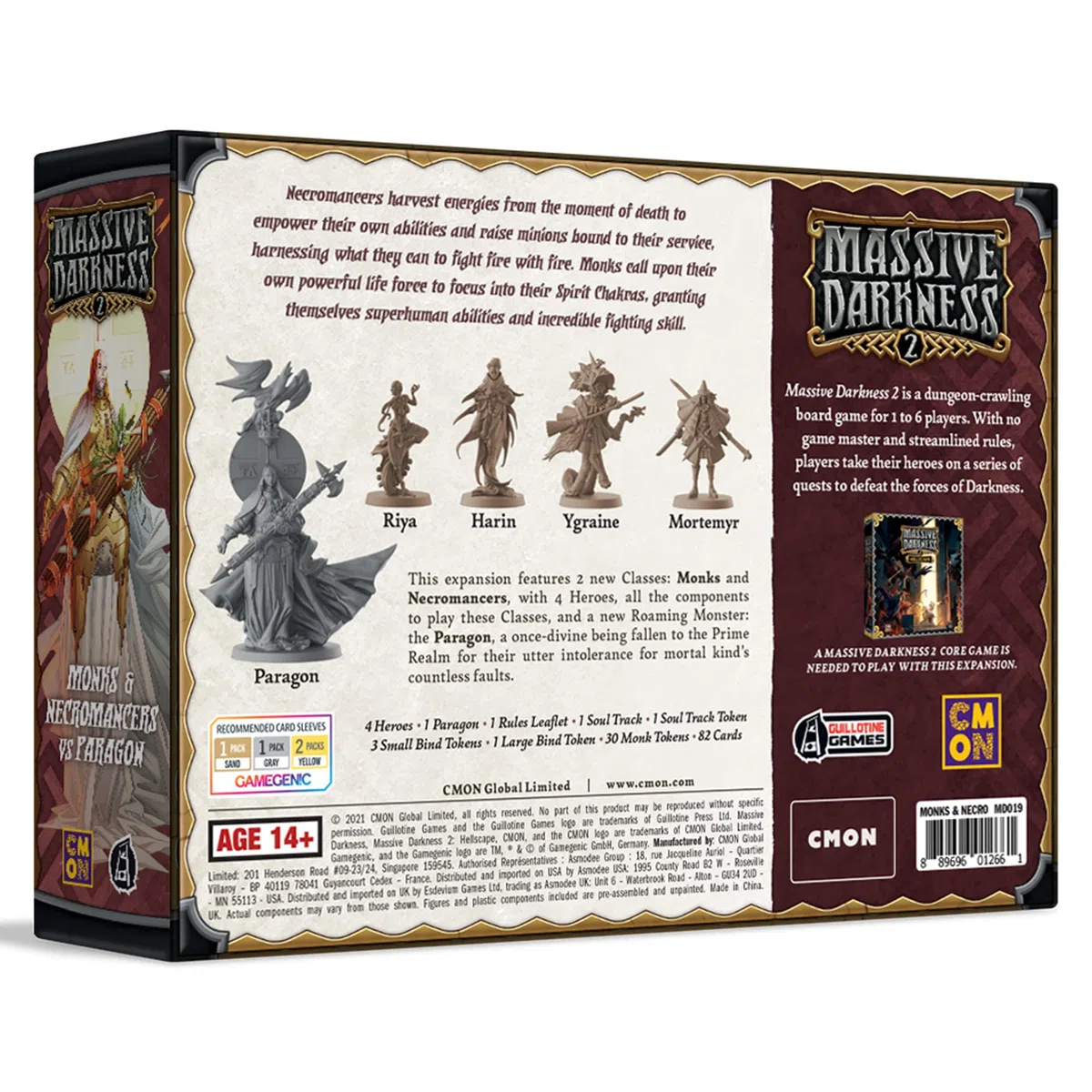 Espansione Massive Darkness 2 Monaci e Negromanti vs The Paragon Heroes and Monsters | Gioco di strategia cooperativo per adulti e adolescenti | Età 14+ | 1-6 giocatori | Tempo di gioco medio 60