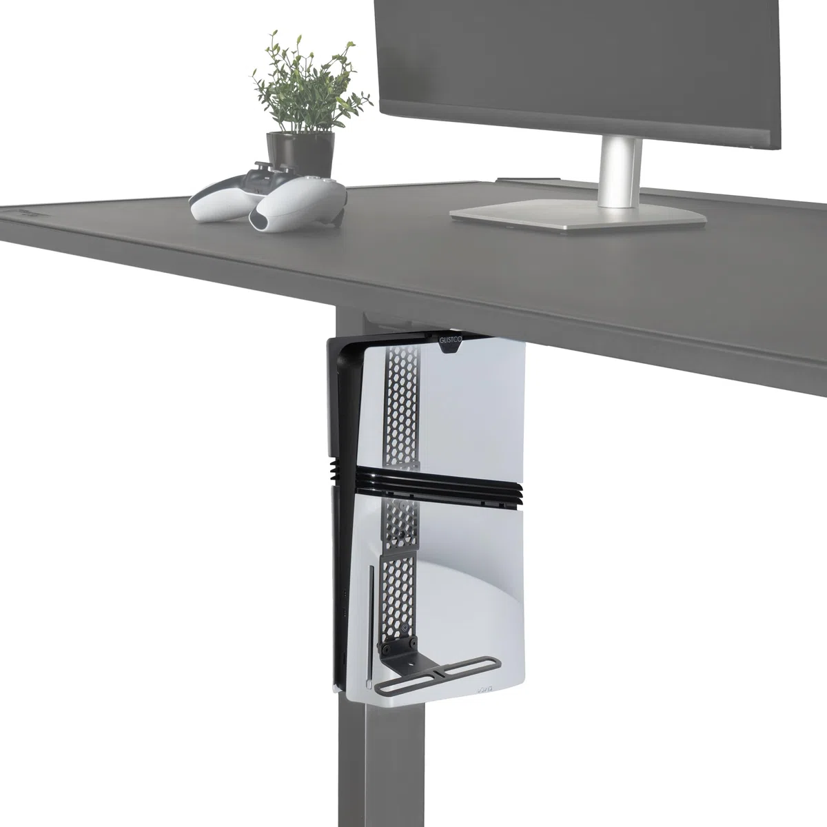 Glistco Supporto verticale invisibile per PS5, PS5 Slim e PS5 Pro – Supporto da tavolo per risparmiare spazio – Supporto verticale da scrivania per un posizionamento sicuro e stabile della console